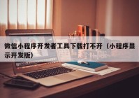 微信小程序开发者工具下载打不开（小程序显示开发版）