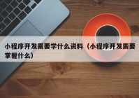 小程序开发需要学什么资料（小程序开发需要掌握什么）