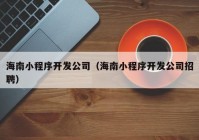 海南小程序开发公司（海南小程序开发公司招聘）