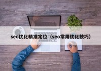 seo优化精准定位（seo常用优化技巧）