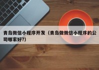 青岛微信小程序开发（青岛做微信小程序的公司哪家好?）