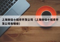 上海微信小程序开发公司（上海微信小程序开发公司有哪些）