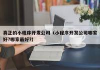 真正的小程序开发公司（小程序开发公司哪家好?哪家最好?）