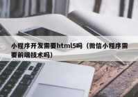 小程序开发需要html5吗（微信小程序需要前端技术吗）