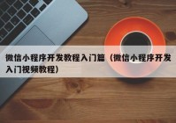 微信小程序开发教程入门篇（微信小程序开发入门视频教程）