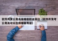 软件开发公务员有哪些职业岗位（软件开发考公务员可以选择哪些专业）